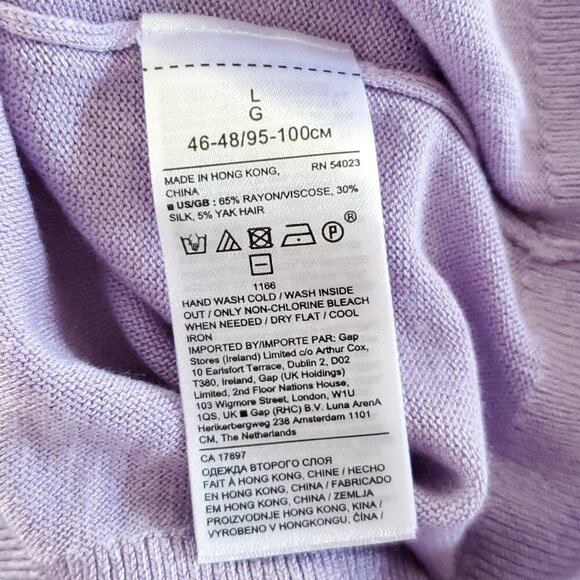 Banana Republic Pullover Crew Sweater L Lilac Purple Lightweight Silk Blend NEW - Picture 4 of 4